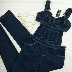 Fashion Nova NWT Rally Demin Jumpsuit overalls